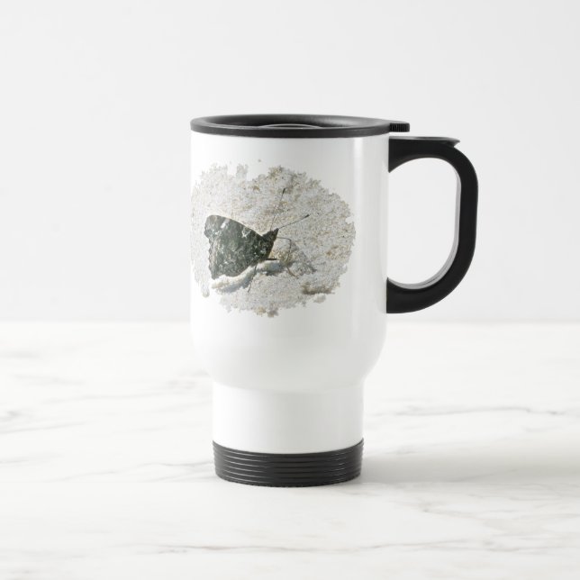Mug De Voyage Papillon de l'amiral rouge sur les éléments de coo (Droite)