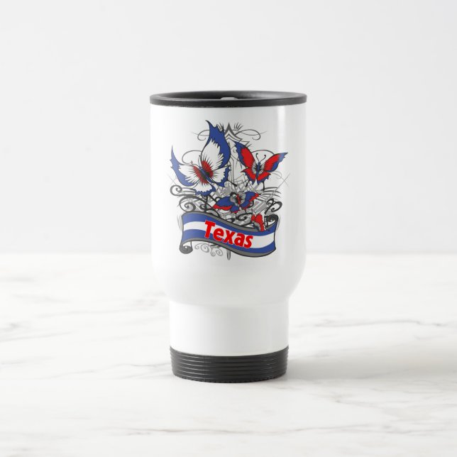 Mug De Voyage Papillon de patriotisme du Texas (Centre)