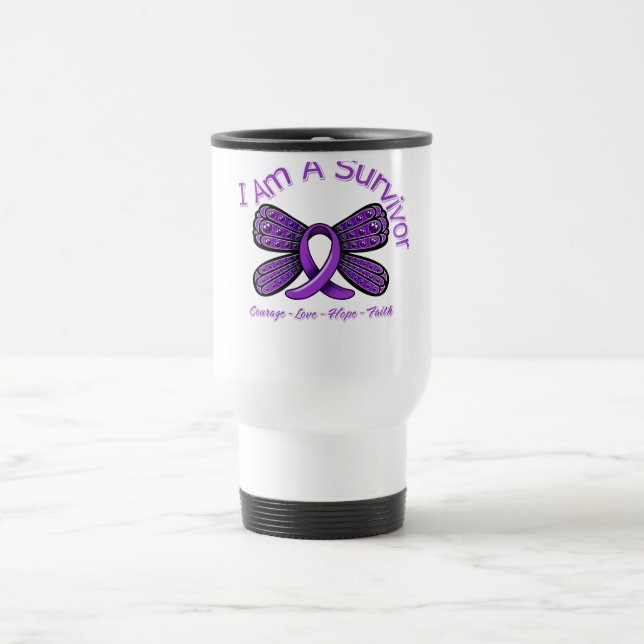 Mug De Voyage Papillon de violence familiale je suis un (Centre)