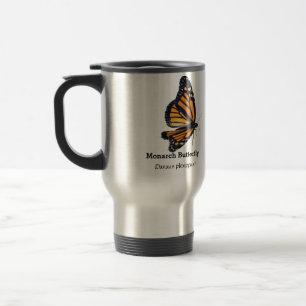 Mug de voyage papillon orange nom personnalisé