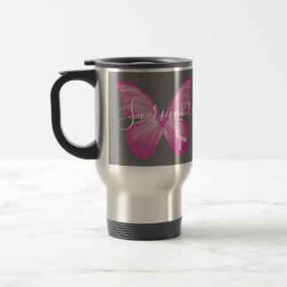 Mug De Voyage Papillon rose Cancer du sein Survivant