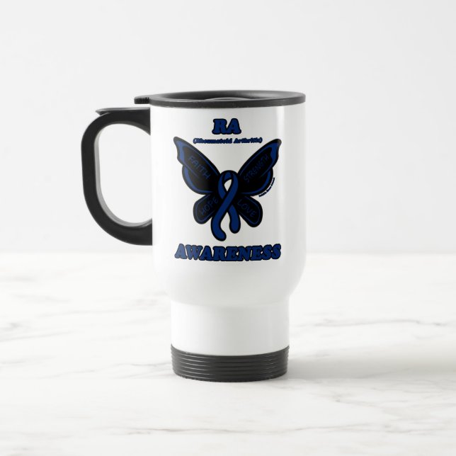 Mug De Voyage Papillon/sensibilisation...Arthrite rhumatoïde (Gauche)
