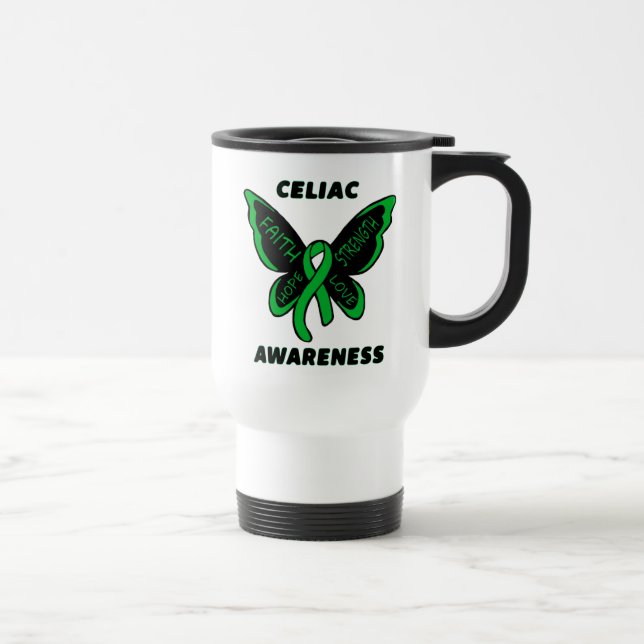 Mug De Voyage Papillon/Sensibilisation...Céliaque (Droite)