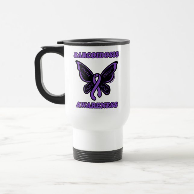 Mug De Voyage Papillon/Sensibilisation...Sarcoïdose (Gauche)
