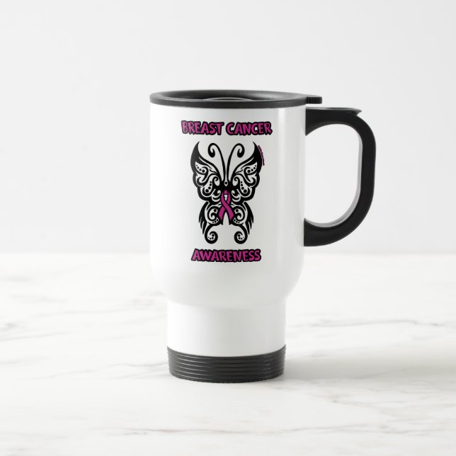 Mug De Voyage Papillon/Tribal...Cancer du sein (Droite)