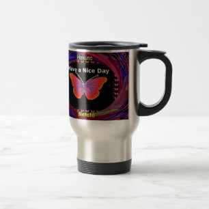 Mug De Voyage Papillon violet orange Avoir un beau Art de jour I