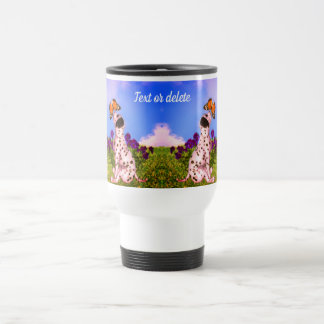 Mug De Voyage Papillons de chiot dalmate Chien Art Personnalisé