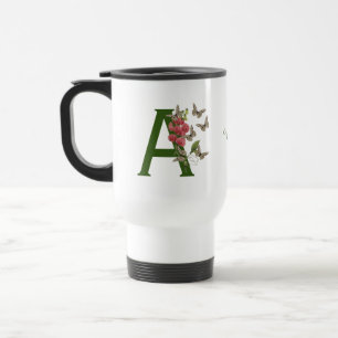 Mug De Voyage Papillons Pois de Senteur Doux Monogramme Initiale