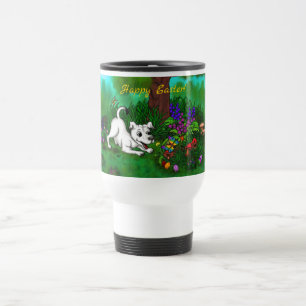 Mug De Voyage Pâques - capo et papillon de chiot