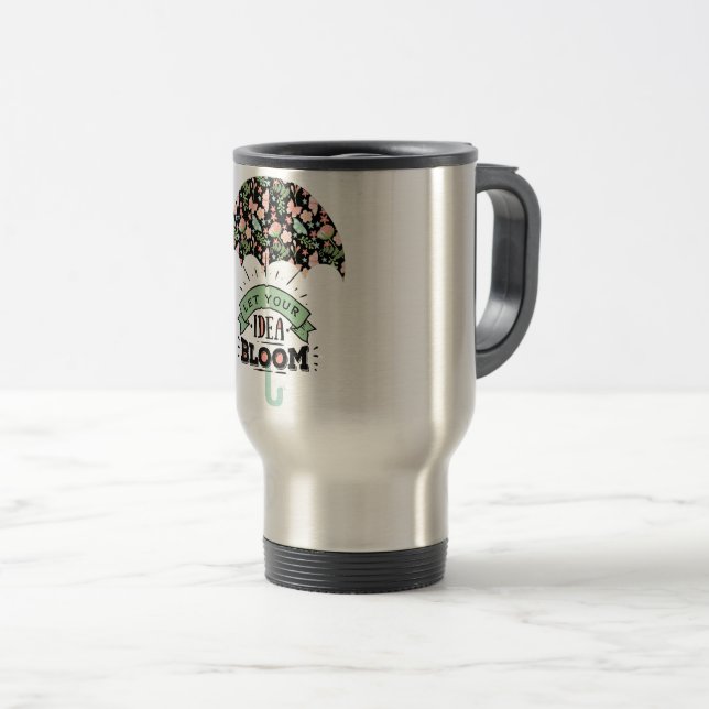 Mug De Voyage Parapluie Idée Fleurir (Devant droit)