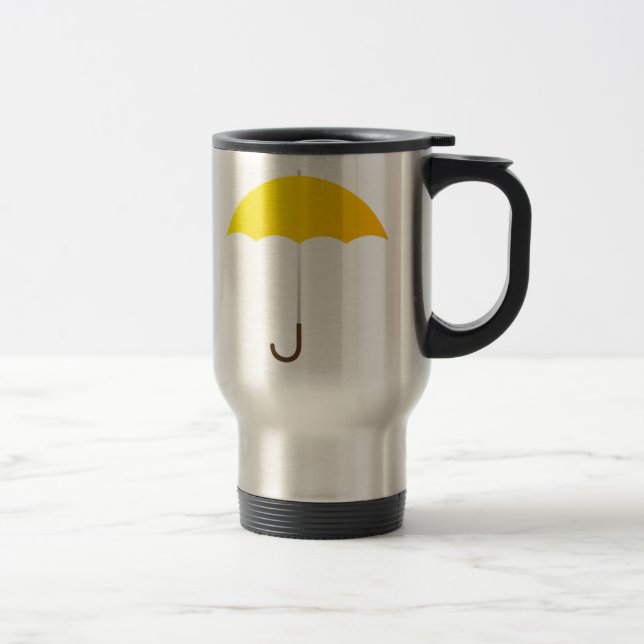 Mug De Voyage Parapluie jaune (Droit)