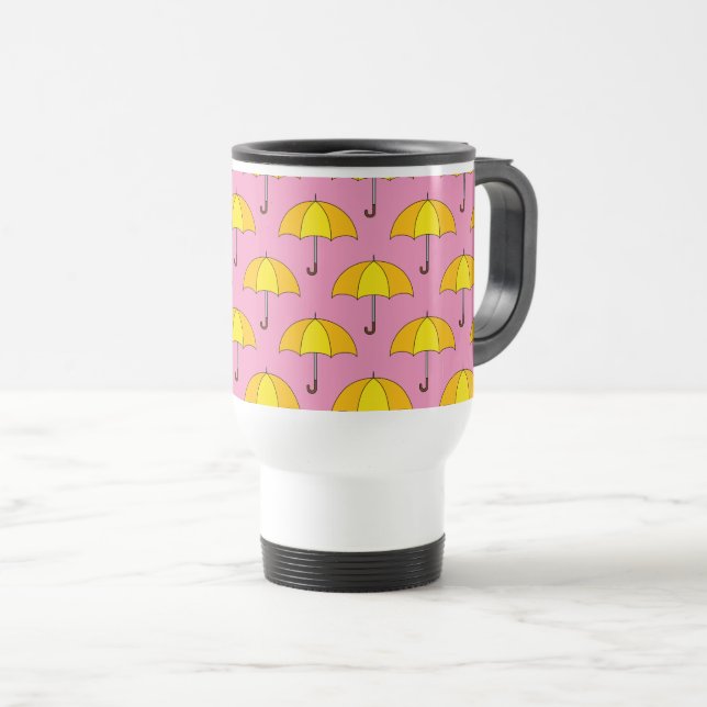 Mug De Voyage Parapluie jaune (Devant droit)