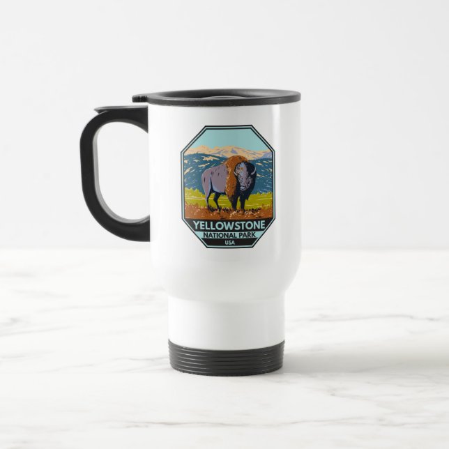 Mug De Voyage Parc national de Yellowstone Bison nord-américain (Gauche)