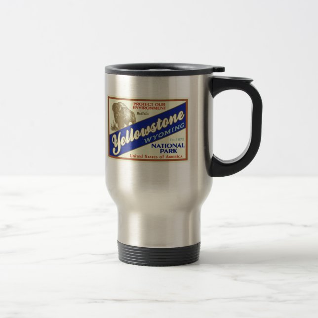 Mug De Voyage Parc national de Yellowstone (Buffalo) (Droit)