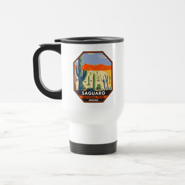 Mug De Voyage Parc national du Saguaro Arizona Giant Cactus Vint (Gauche)