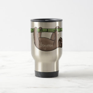 Mug De Voyage Paresse souriante mignon sur dessin animé en bambo