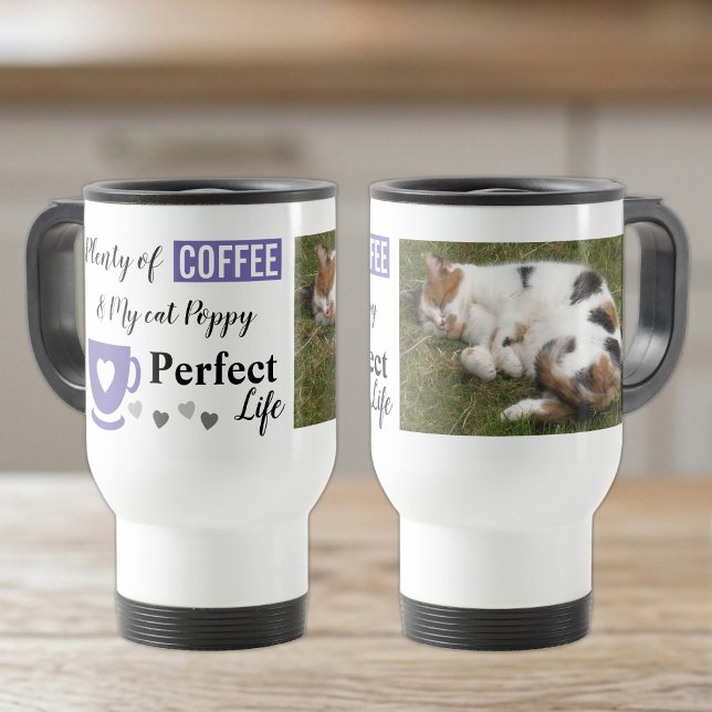 Mug De Voyage Parfait chat animal de compagnie et photo blanche  (Créateur téléchargé)