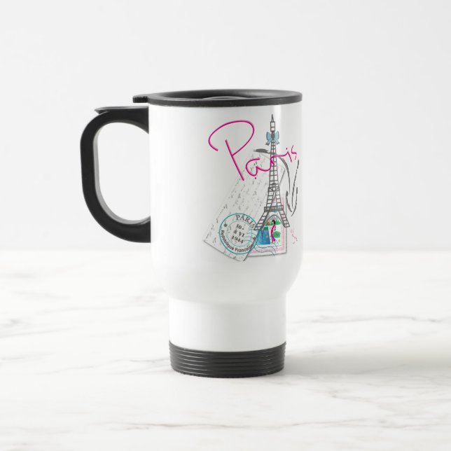 Mug De Voyage Paris avec amour et tour Eiffel (Gauche)