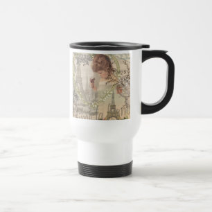 Mug De Voyage Paris France Jolie fille Eiffel