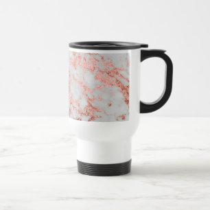Mug De Voyage Parties scintillant d'or Rose en marbre moderne