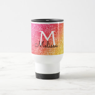 Mug De Voyage Parties scintillant étincelle rose or Jaune