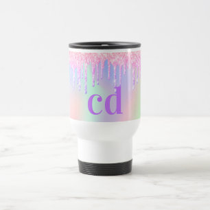 Mug De Voyage Parties scintillant violet rose holographique gout