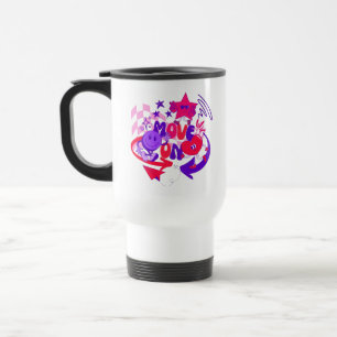 Mug De Voyage « Passe à autre chose » Citation groovy rétro colo