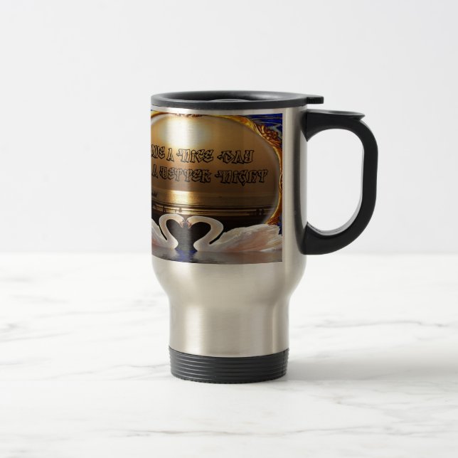 Mug De Voyage Passez une bonne journée et une bonne nuit.argent (Droit)