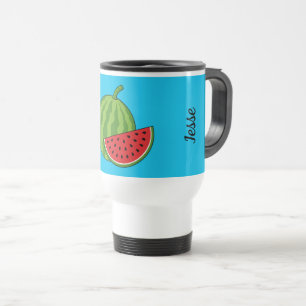 Mug De Voyage Pastèque et tranche Ajouter Votre Nom