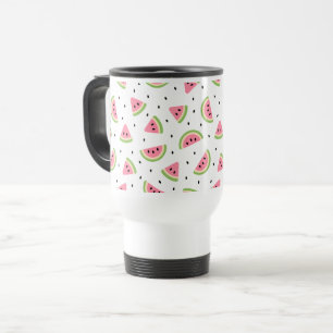 Mug De Voyage Pastèque rose, Graines de pastèque, Motif d'été