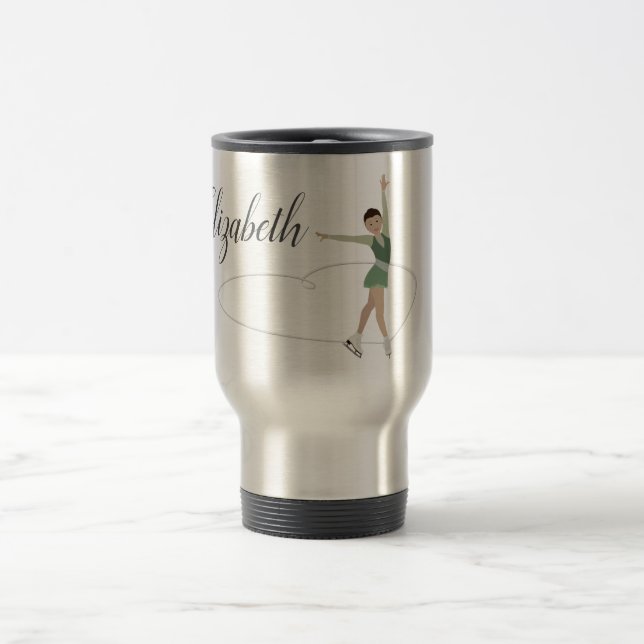 Mug De Voyage Patineur artistique asiatique personnalisé (Centre)