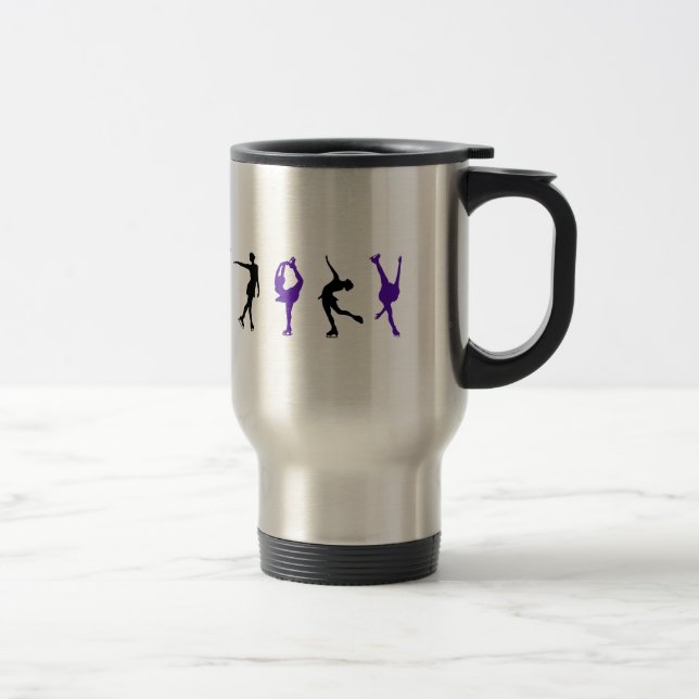Mug De Voyage Patineurs artistiques - pourpre et noir (Droit)
