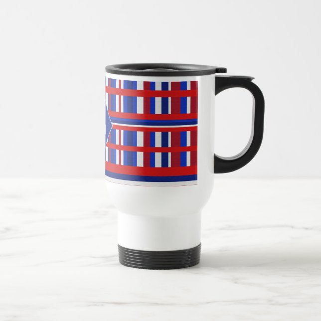 Mug De Voyage Patriote plaqué monogramme rouge blanc et bleu (Droite)