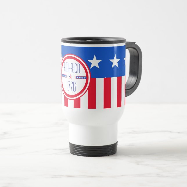 Mug de voyage patriotique américain 1776 (Devant droit)