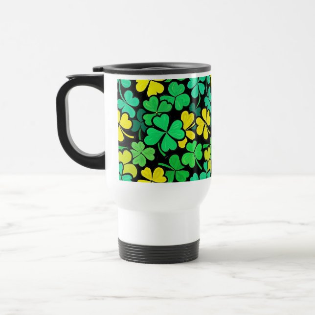 Mug De Voyage Pattern St. Patrick's Day Clovers (Gauche)