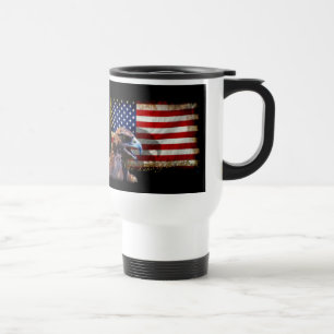 Mug De Voyage Pays du drapeau et de l'aigle patriotique libres d