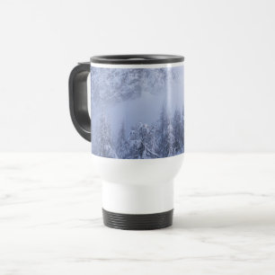 Mug De Voyage Pays merveilleux d'hiver, brouillard, forêt d'épin