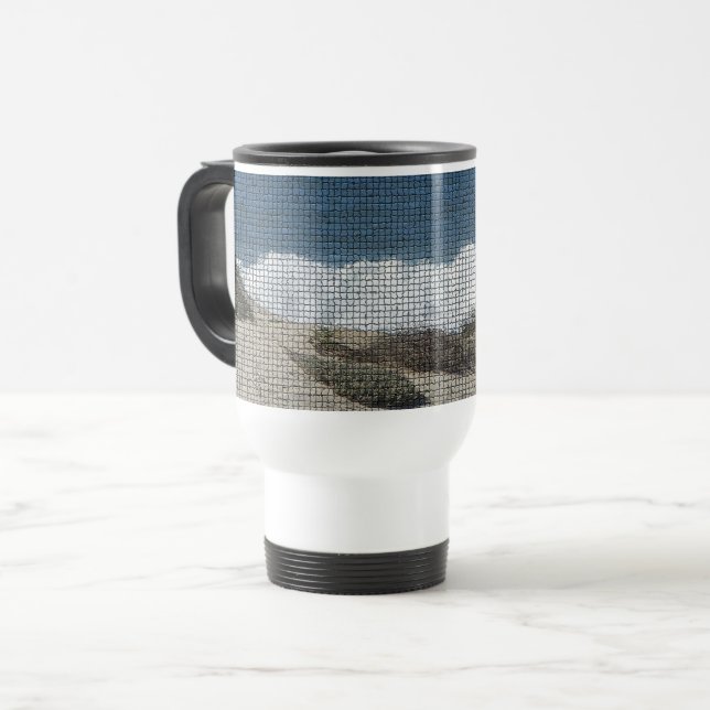 Mug De Voyage Paysage de la côte du Pacifique Photo Plage Vagues (Devant gauche)
