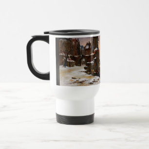 Mug De Voyage Paysage D'Hiver Avec Frozen River Art Classique