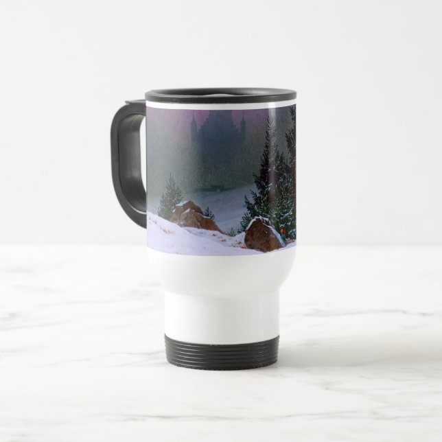 Mug De Voyage Paysage d'hiver Caspar David Friedrich (Devant gauche)