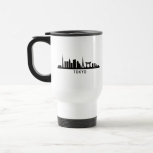 Mug De Voyage Paysage urbain du Japon   Silhouette de la skyline