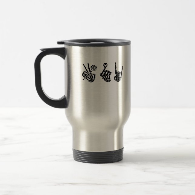 Mug De Voyage Peace And Roll Skeleton Mains Classique (Gauche)