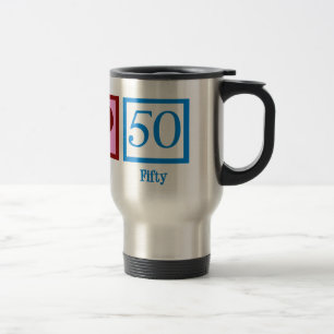 Mug De Voyage Peace Love 50th Birthday Cute Party