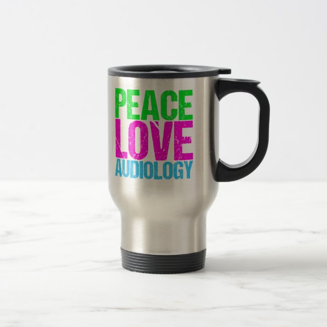 Mug De Voyage Peace Love Audiology (Droit)