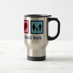 Mug De Voyage Peace Love Travail social