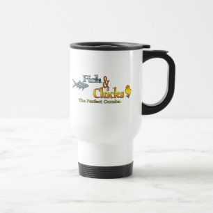 Mug De Voyage Pêche drôle de poissons et de poussins