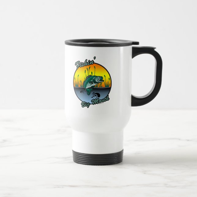 Mug De Voyage Pêche Grosse Bouche Chemises de pêche (Droite)