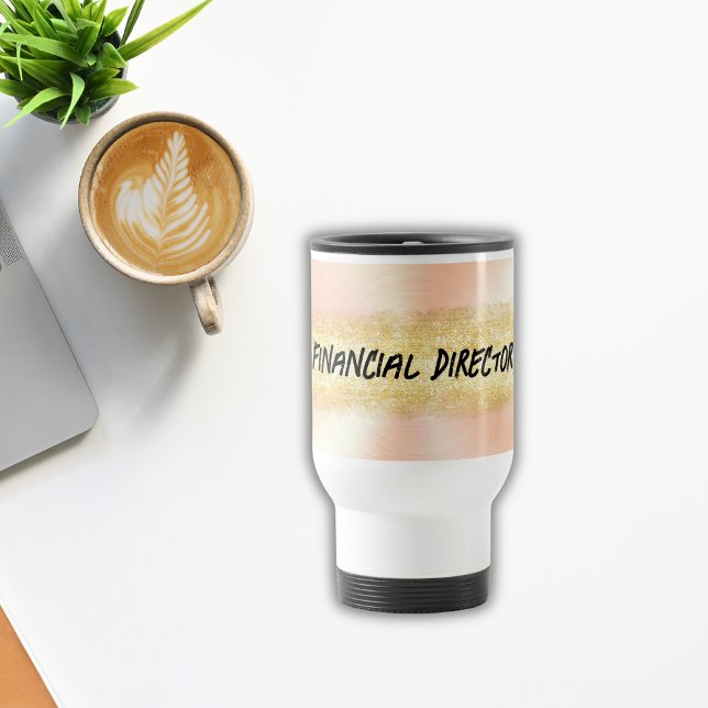 Mug De Voyage Pêche monogramme et Gold Business | (Créateur téléchargé)