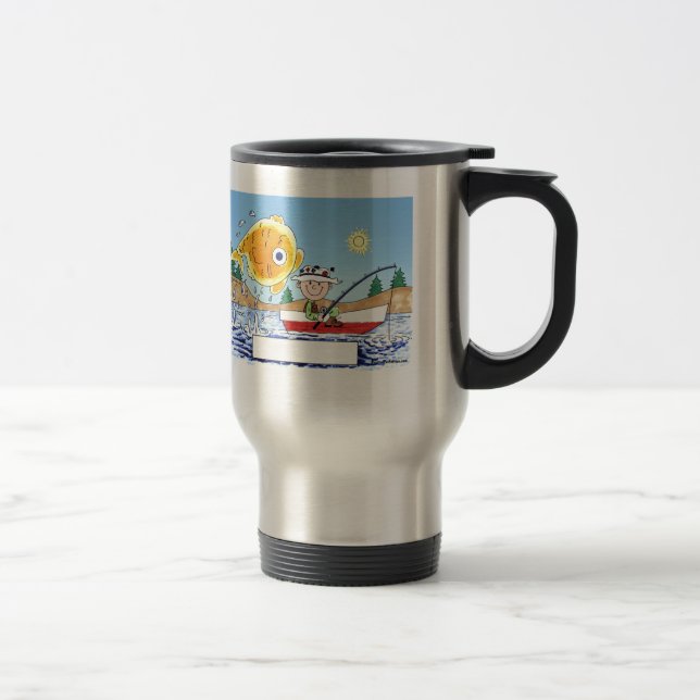 Mug De Voyage Pêche, Pêcheur - Dessin personnalisé (Droit)