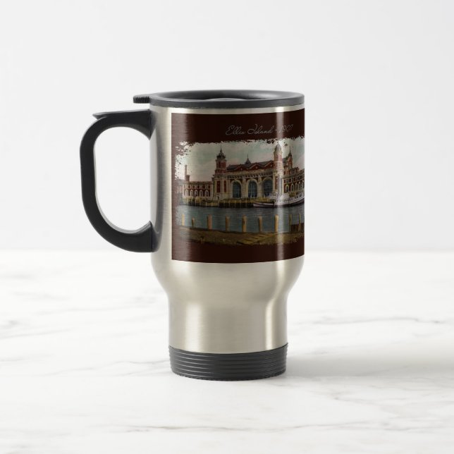 Mug de voyage peint sur Ellis Island (Gauche)